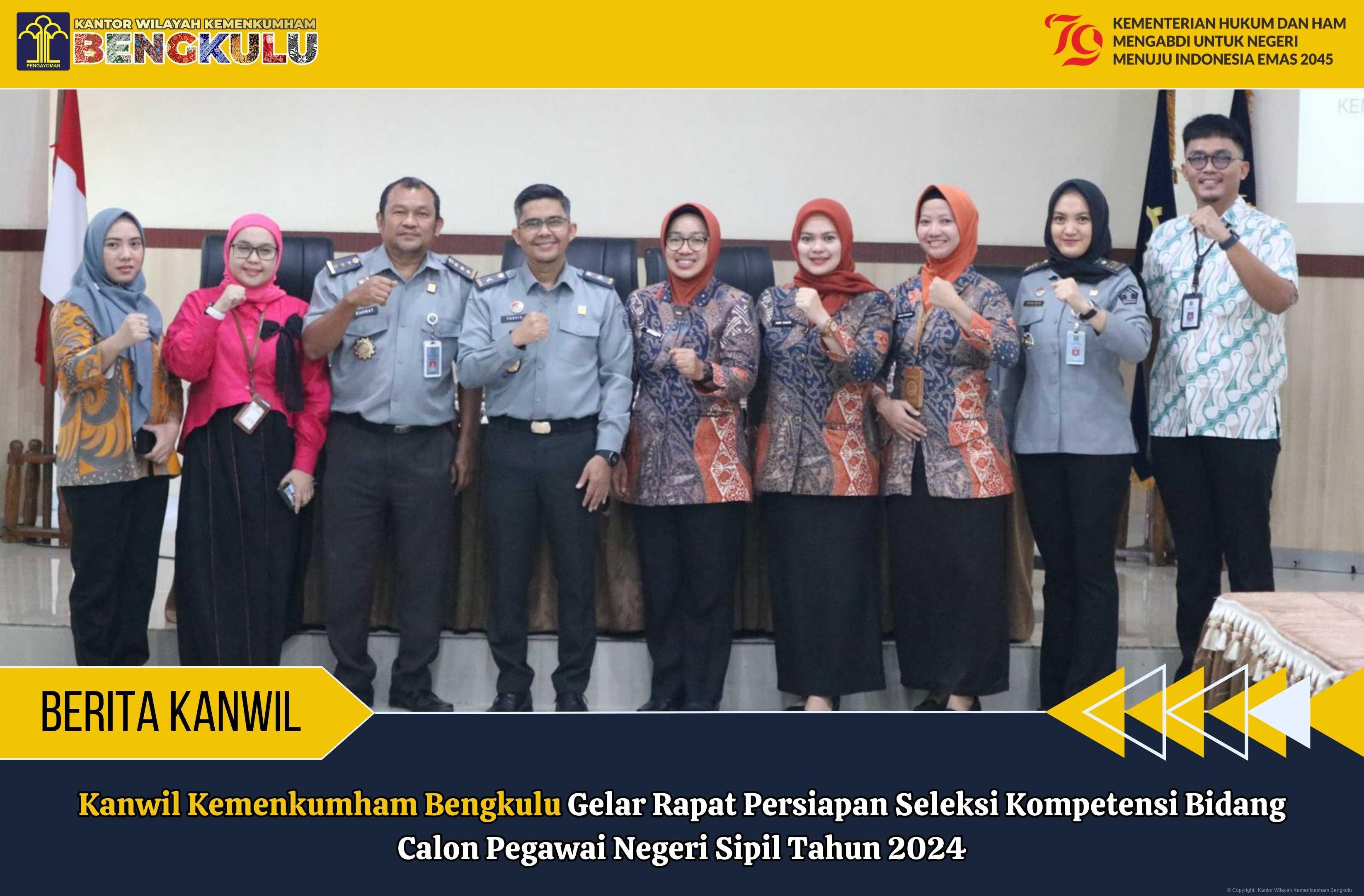 Kanwil Kemenkumham Bengkulu Gelar Rapat Persiapan Seleksi Kompetensi Bidang CPNS Tahun 2024